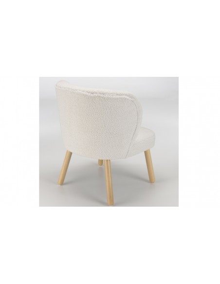 Fauteuil tissu blanc bois Rosalia