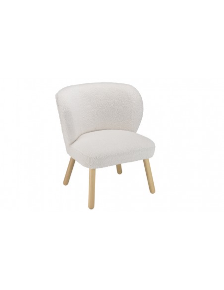 Fauteuil blanc pieds bois