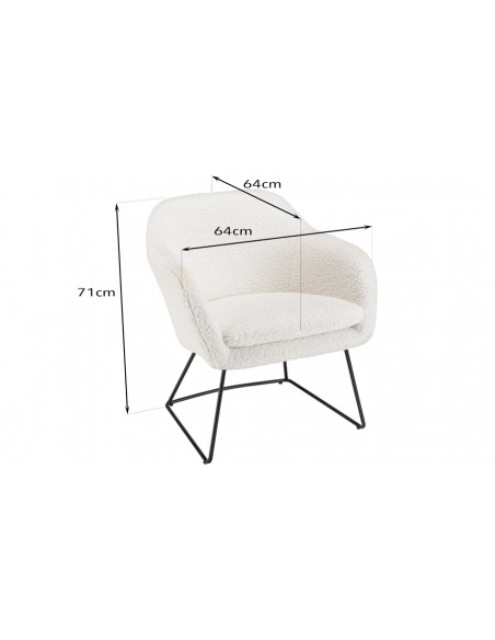 Dimensions fauteuil blanc avec accoudoirs