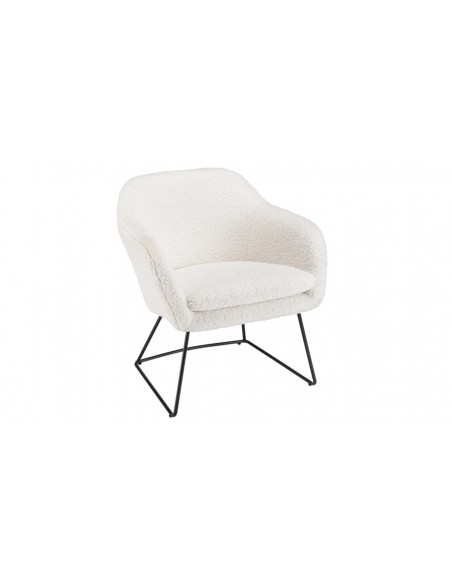 Fauteuil blanc pieds noirs