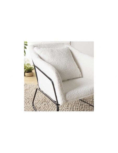 Fauteuil blanc pieds évasés Rosalia