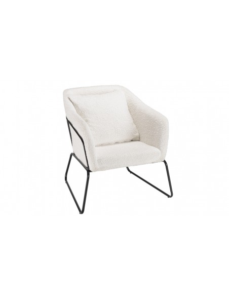 Fauteuil blanc pieds évasés