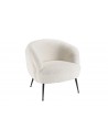 Fauteuil cosy blanc métal noir