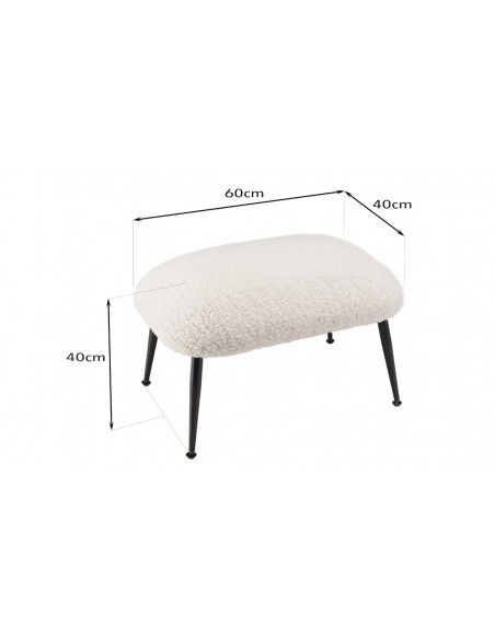 Dimensions tabouret moelleux rosalia