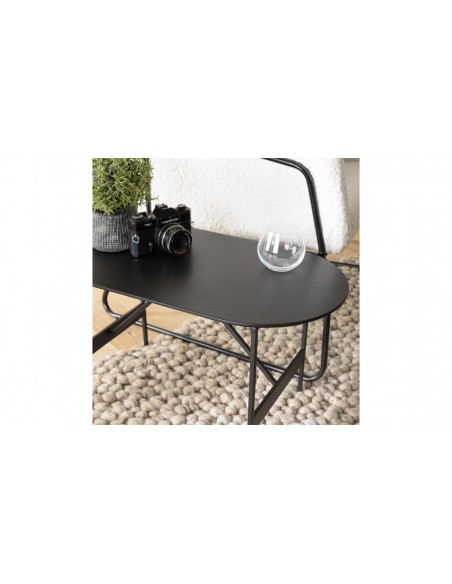 Table basse ovale noire Jalesko