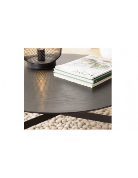 Table basse ronde noire Jalesko