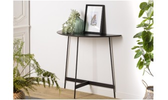 Console demi-lune noire Jalesko