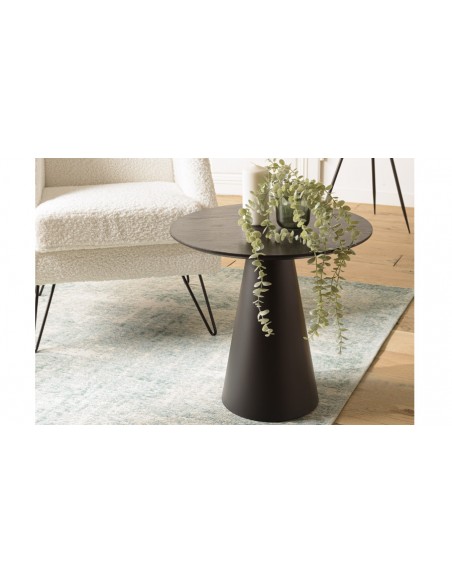 Table d'appoint ronde noire Jalesko