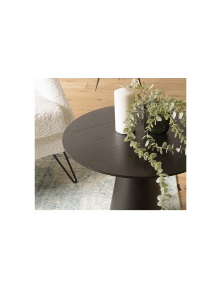 Table d'appoint ronde noire Jalesko