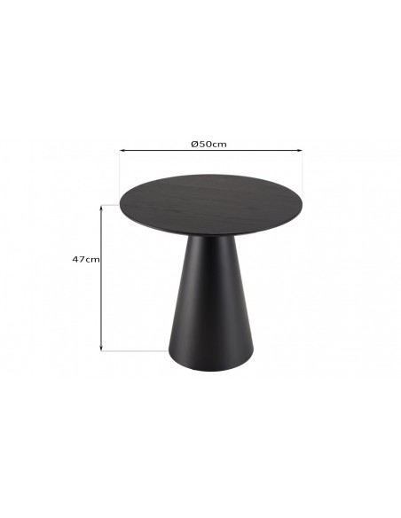 Dimensions table d'appoint ronde Jalesko
