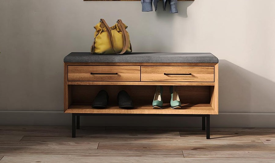 Table de bureau avec étagère de rangement et poche en tissu