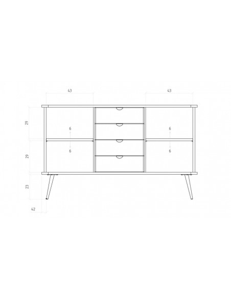 Dimensions commode 2 portes Tempo