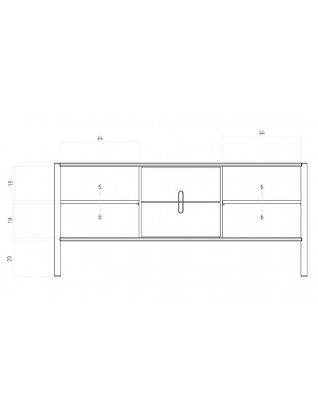 Dimensions buffet 2 portes Olgana