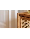 Commode en chêne et rotin Olgana