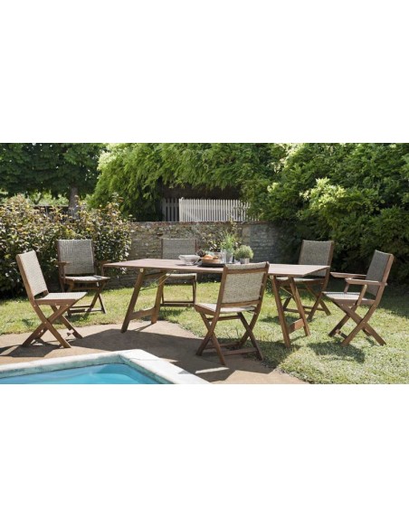 Salon jardin avec fauteuils pliants