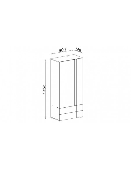 Dimensions armoire contemporaine 2 portes