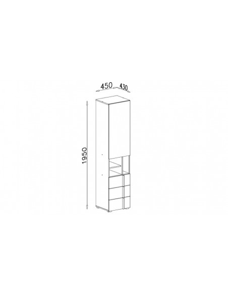 Dimensions armoire 1 porte Gemini