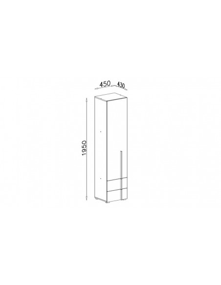 Dimensions armoire 1 porte Gemini