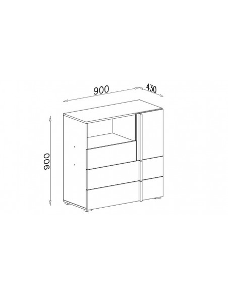 Dimensions petite commode basse Gemini