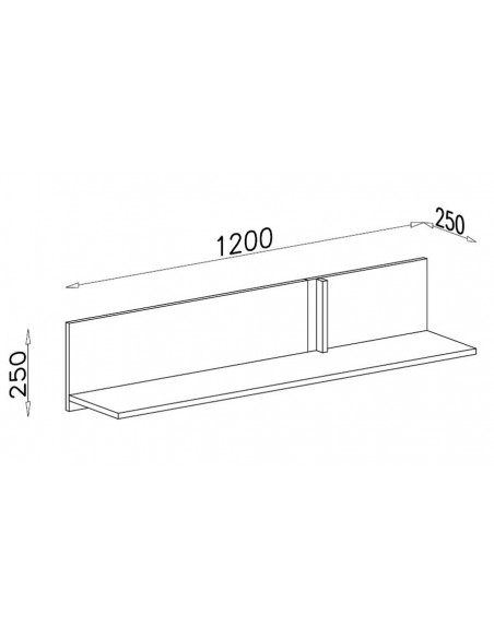 Dimensions étagère murale design Gemini