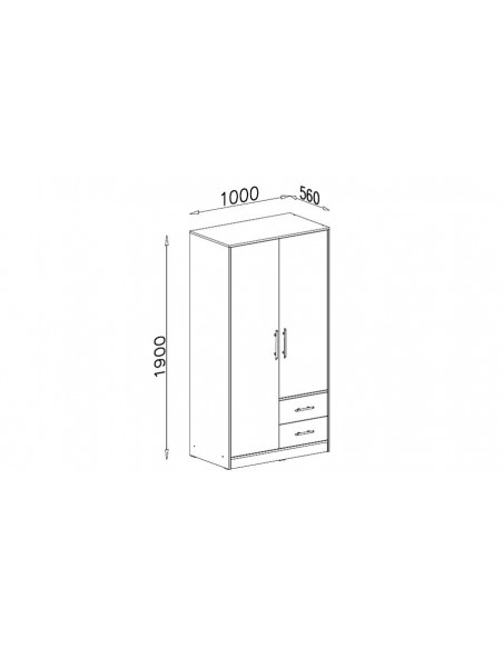 Dimensions armoire 2 portes Pacco