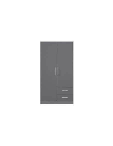 Armoire dressing 2 portes anthracite