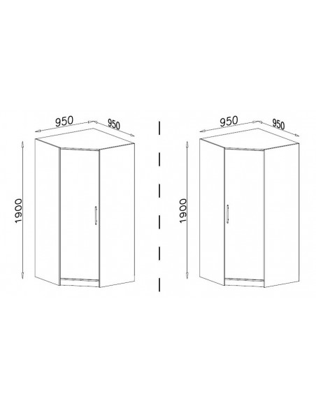 Dimensions armoire d'angle Pacco