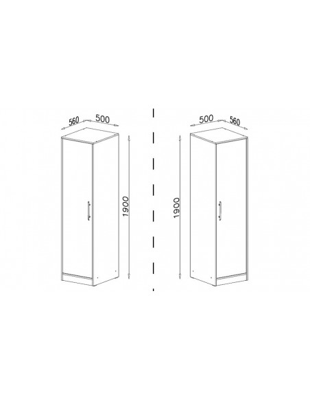 Dimensions armoire design Pacco