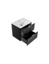 Ensemble suspendu 60 cm meuble noir et vasque encastrable - Universe