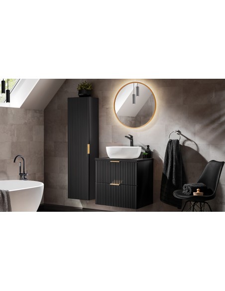 Ensemble salle de bain complet noir 60 cm