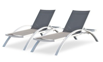 Bain de soleil blanc Barcelona multipositions - House and Garden