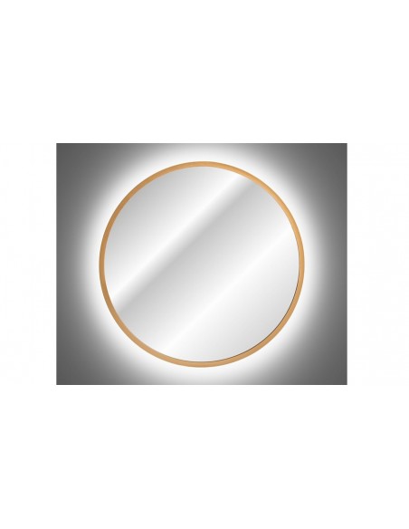 Miroir rond avec LED doré avec éclairage