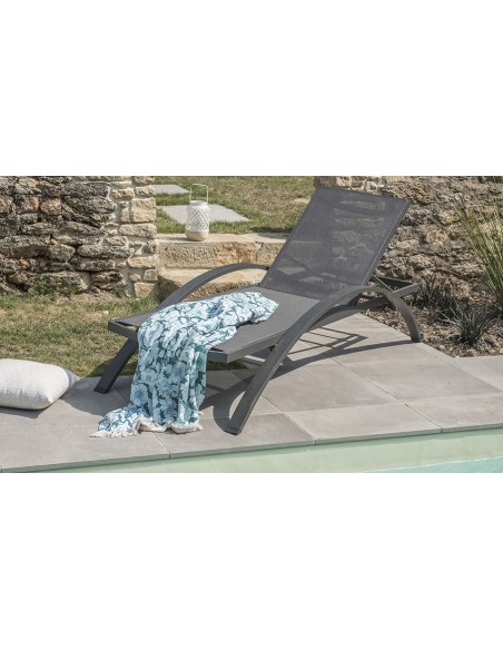 Chaise longue anthracite Barcelona