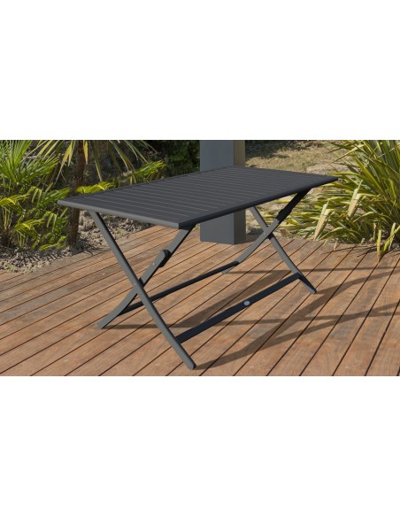 Table salon de jardin pliante pour 4 personnes en aluminium et  rectangulaire MARIUS CITY GARDEN