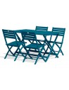 Ensemble jardin pliant bleu canard