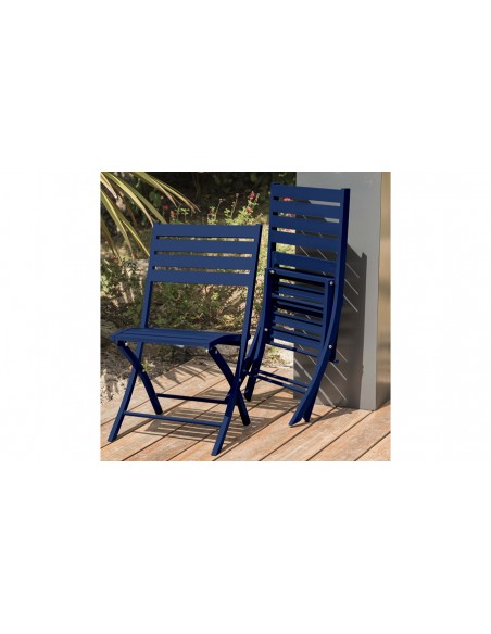 Ensemble jardin pliant bleu marine
