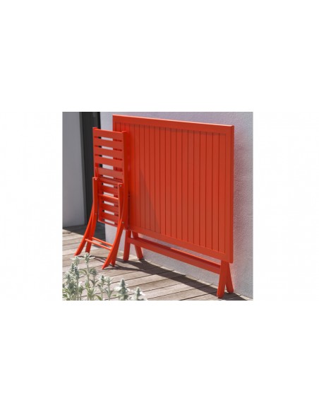 Table jardin pliante orange