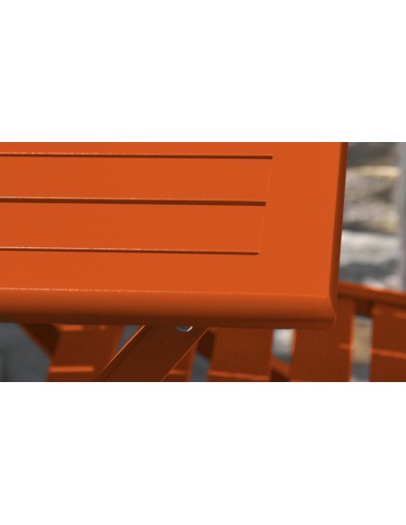 Table jardin pliante orange