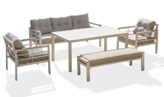 Ensemble jardin 7 places blanc