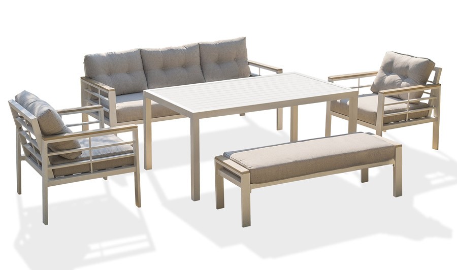 Ensemble jardin 7 places blanc