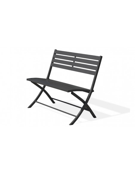 Banc jardin pliant aluminium anthracite