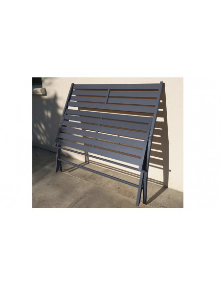 Banc jardin pliant aluminium anthracite