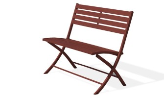 Banc jardin pliant aluminium carmin