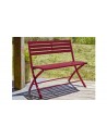 Banc jardin pliant aluminium carmin