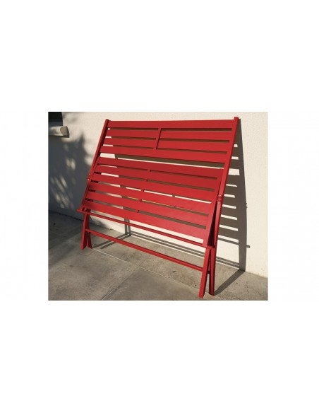 Banc jardin pliant aluminium carmin