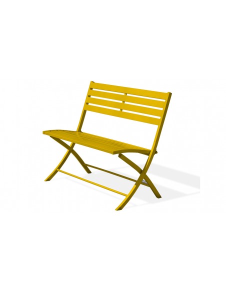 Banc jardin pliant aluminium moutarde