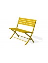 Banc jardin pliant aluminium moutarde
