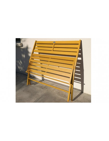 Banc jardin pliant aluminium moutarde