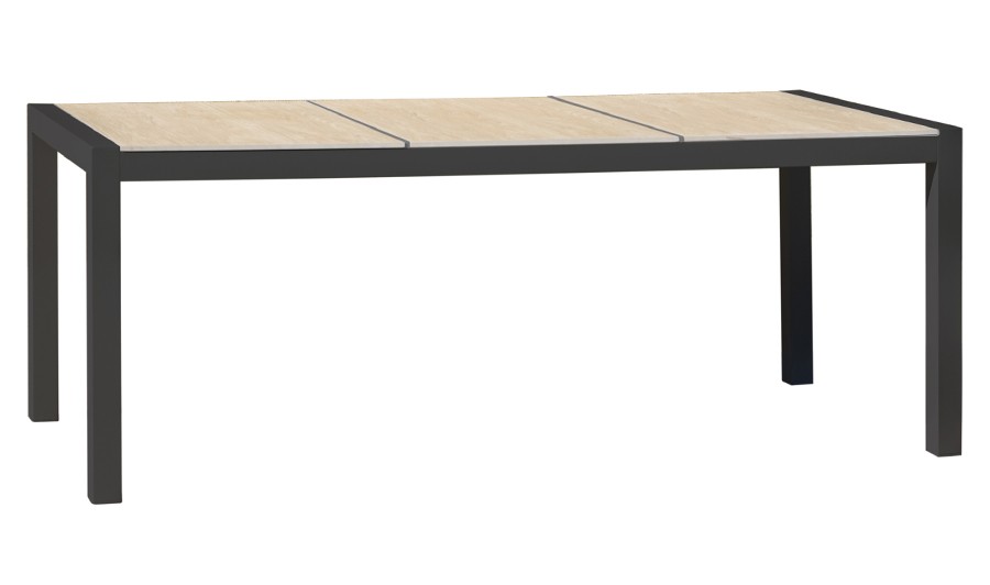 Table jardin aluminium en céramique gris