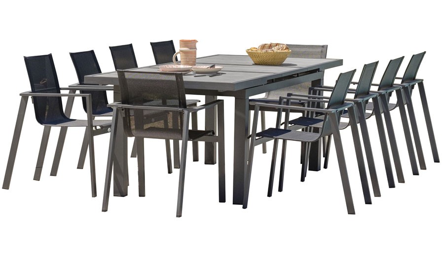 Ensemble table jardin 10 fauteuils